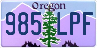 OR license plate 985LPF
