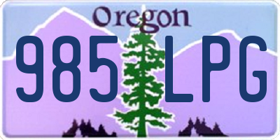 OR license plate 985LPG