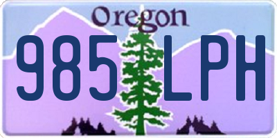 OR license plate 985LPH