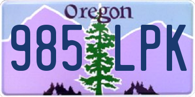 OR license plate 985LPK