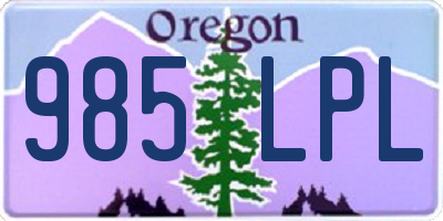 OR license plate 985LPL