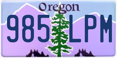 OR license plate 985LPM