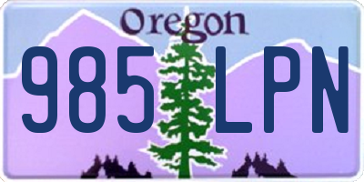 OR license plate 985LPN