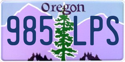 OR license plate 985LPS