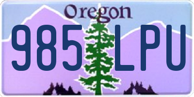 OR license plate 985LPU