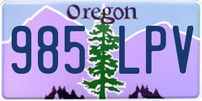 OR license plate 985LPV
