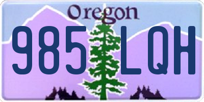 OR license plate 985LQH