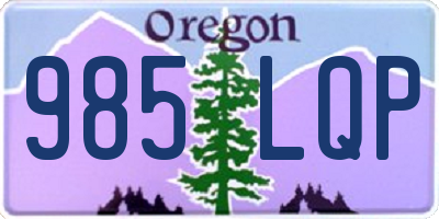 OR license plate 985LQP