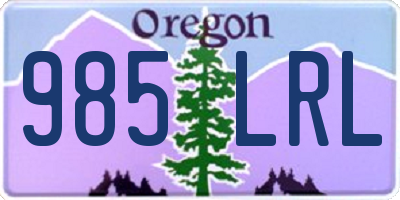 OR license plate 985LRL