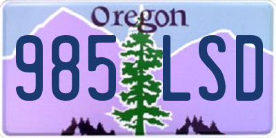 OR license plate 985LSD