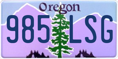 OR license plate 985LSG