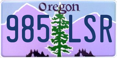 OR license plate 985LSR