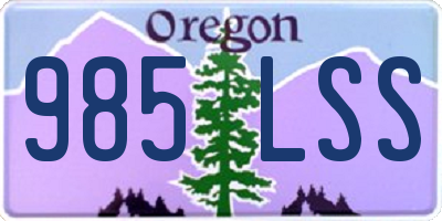 OR license plate 985LSS