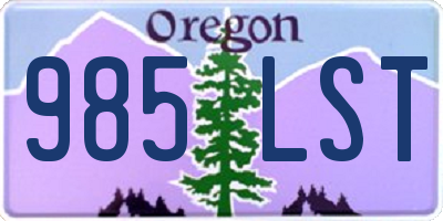 OR license plate 985LST