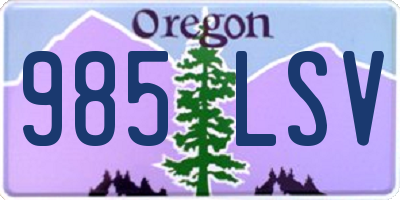 OR license plate 985LSV