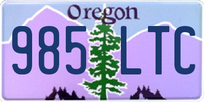 OR license plate 985LTC