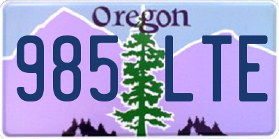 OR license plate 985LTE