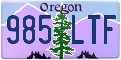 OR license plate 985LTF