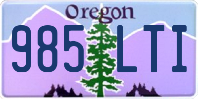 OR license plate 985LTI