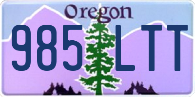 OR license plate 985LTT