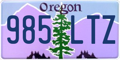 OR license plate 985LTZ