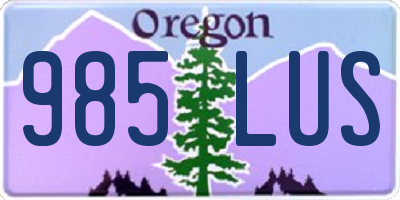 OR license plate 985LUS