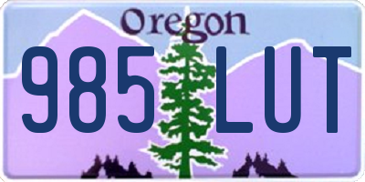 OR license plate 985LUT