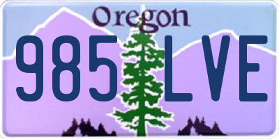 OR license plate 985LVE