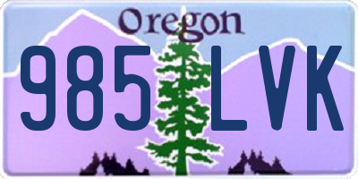 OR license plate 985LVK