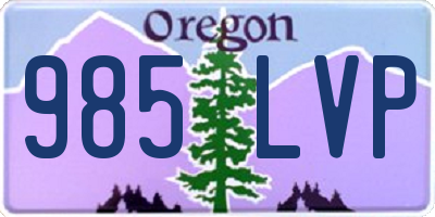 OR license plate 985LVP