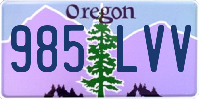 OR license plate 985LVV