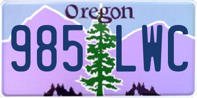 OR license plate 985LWC