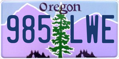 OR license plate 985LWE
