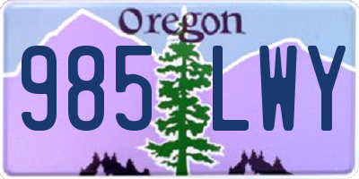 OR license plate 985LWY