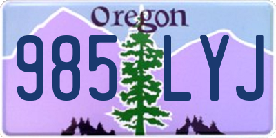 OR license plate 985LYJ