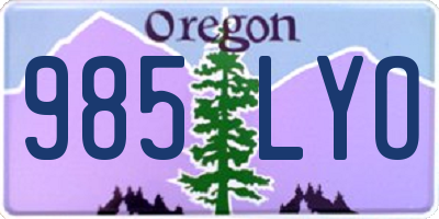 OR license plate 985LYO