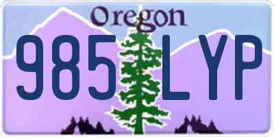 OR license plate 985LYP