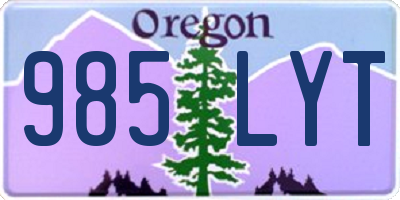 OR license plate 985LYT