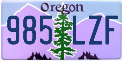 OR license plate 985LZF