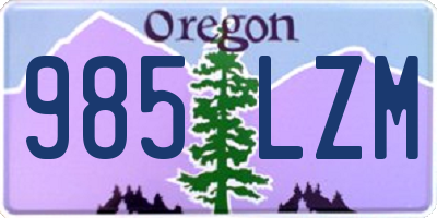 OR license plate 985LZM