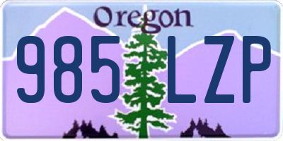 OR license plate 985LZP