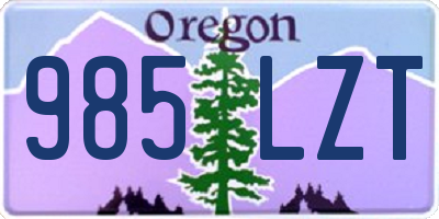 OR license plate 985LZT