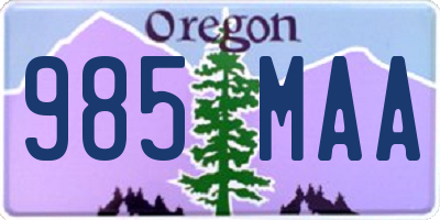 OR license plate 985MAA