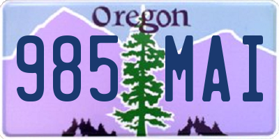 OR license plate 985MAI