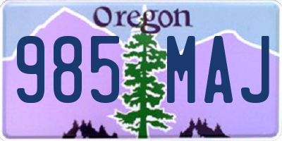 OR license plate 985MAJ