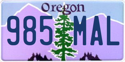 OR license plate 985MAL