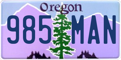 OR license plate 985MAN