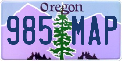OR license plate 985MAP