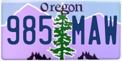 OR license plate 985MAW