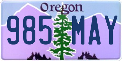 OR license plate 985MAY